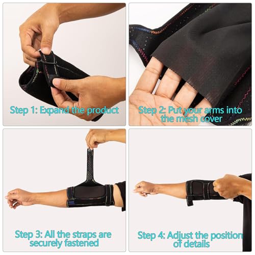 Cubital Tunnel Elbow Brace for Ulnar Nerve Entrapment & Sleeping, Adjustable Elbow Splint & Immobilizer for Left or Right Arm, Ideal for Night Use and Work
