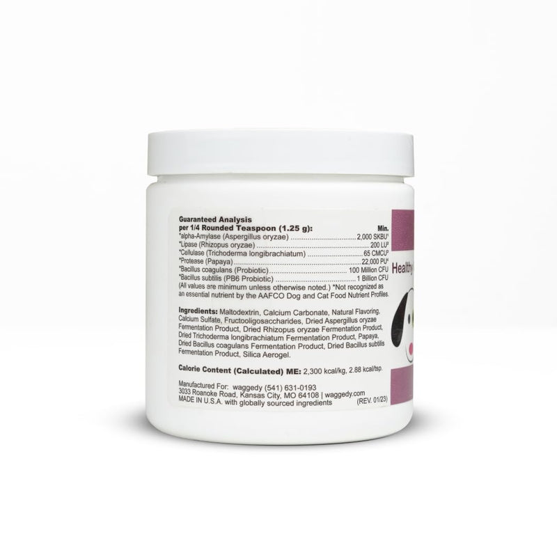 Waggedy Advanced Dog Probiotics Gut and Digestion Food Topper – Probiotic Powder with Digestive Enzymes & Papaya – Gentle Probiotics for Dogs 6+ Weeks – Supports Gut Balance, Comfort & Immune Health 4 oz