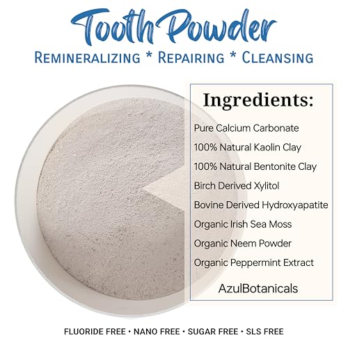 Remineralizing Tooth Powder, Cool Mint - Fluoride Free, 2 Oz 2 Ounce (Pack of 1)
