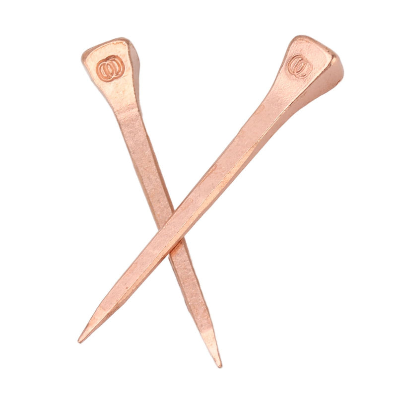 250Pcs Horseshoe Nails, Copper Plating Shoeing Nails with Plastic Box, Copper Plated Horseshoe Nails, Equestrian Riding Equipment, for Raise Livestock(45mm Copper-Plated Nail E3) 45mm copper-plated nail E3 - BeesActive Australia