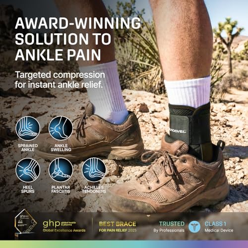 MODVEL Slim Lace Up Ankle Brace, Adjustable Ankle Braces for Men, Ankle Brace for Women, Ankle Support for Women – Figure 8 Ankle Brace Strapping with Soft Pads for Sprained Joint Stability Ankle Wrap Black - Size 3 (Medium)