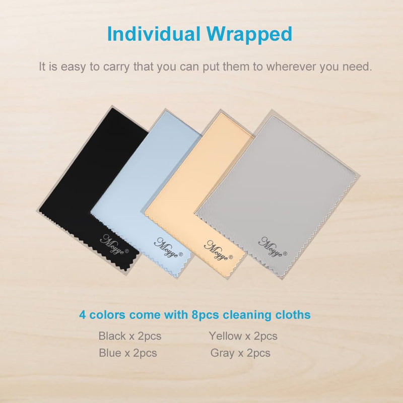 Mcyye 8 PCS Microfiber Cleaning Cloth for Glasses (6"x7"), Premium Eyeglass Cleaning Cloth, Lens Wipes Cloth for Electronics, Glasses, TV Screen, Cell Phone and Laptop, Cleaning the Screens Works Well - BeesActive Australia