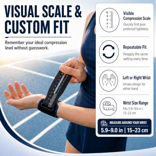 Ultra-Thin TFCC Wrist Brace, 3D Gel Pad, Navy Blue, 1-Pack