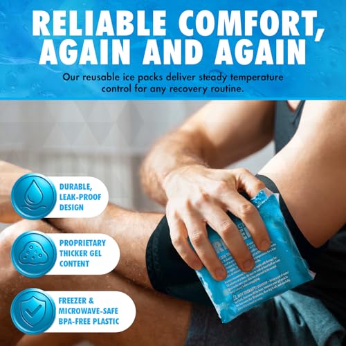 Perfect Remedy 2-Pack Gel Ice Packs for Injuries Reusable, Hot & Cold Pack that’s Durable, Soft & Flexible, Fast Relief & Recovery (Blue, Reg 2PK) Blue Regular 2 Pack