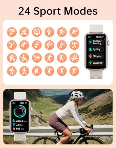 RUIMEN Fitness Tracker, Fitness Watches for Women Men with Heart Rate Monitor Blood Oxygen Sleep Tracker Pedometer, 1.47" Smart Watch Step Calorie Counter for Android iOS IP68 Waterproof (Gold)