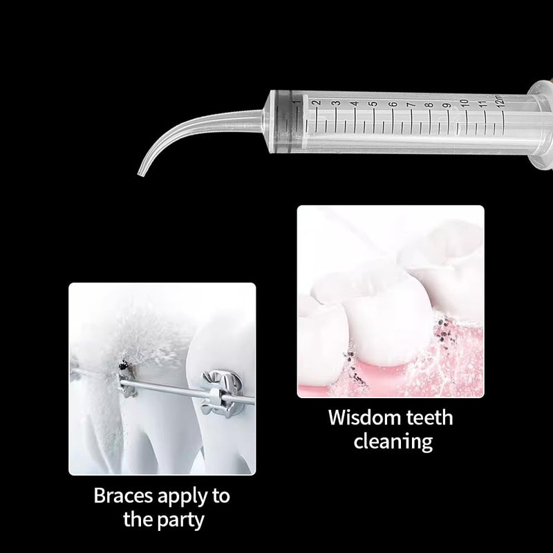 30pcs Wisdom Teeth Syringe, Curved Tip 12ml/cc Irrigation Syringes with Measure Scale, Curved Tip for Dental Care Liquid Oral Tonsil Stone (30pcs) 30pcs - BeesActive Australia