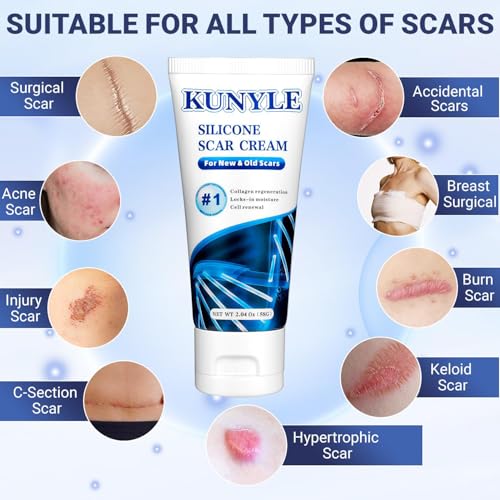 Scar Cream, Silicone Scar Gel, Advanced Scar Removal Cream for Surgical Scars, Stretch Marks Removal, Keloid Bump Removal, Old and New Scars 2.04 Oz (58g) Scar Cream 2.04 Ounce