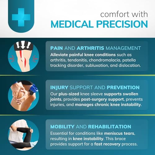 BraceAbility Bariatric Knee Brace for Large Legs - Plus Size Knee Brace with Side Stabilizers for Big Men or Women, Arthritis, Patellar Tendonitis, Obese Chondromalacia Pain, Instability (X-Large) XL
