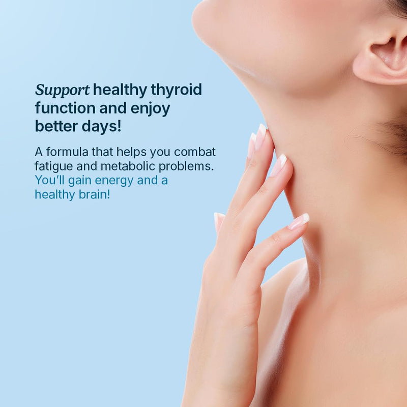 Santo Remedio Thyroid Plus, Thyroid Health Support Supplement - 30 Servings | Supports Healthy Thyroid Function with Vitamin B12, Iodine, Selenium, Zinc, Copper & L-Tyrosine - 60 Capsules