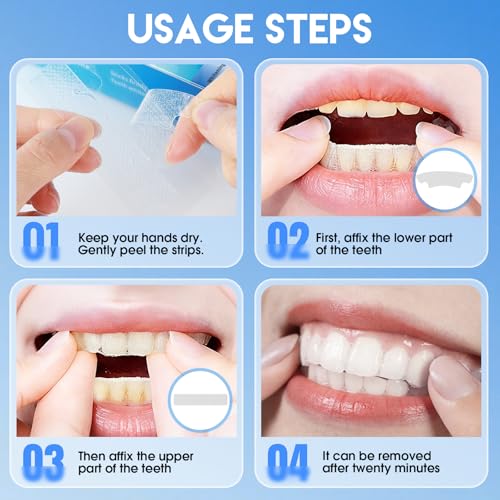 Teeth Whitening Strips for Sensitive Teeth – 28 White Strips for Teeth Whitening with Enamel-Safe, White Teeth Strips to Remove Stains from Coffee, Tea, Smoking & Wine for a Brighter Smile, Mint 28 Count (Pack of 1)