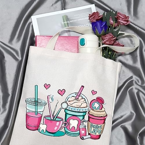 GJTIM Cosmetic Bag for Nurses & Hygienists - Dental Assistant Gift with Zipper Pouch Dental Life Tote