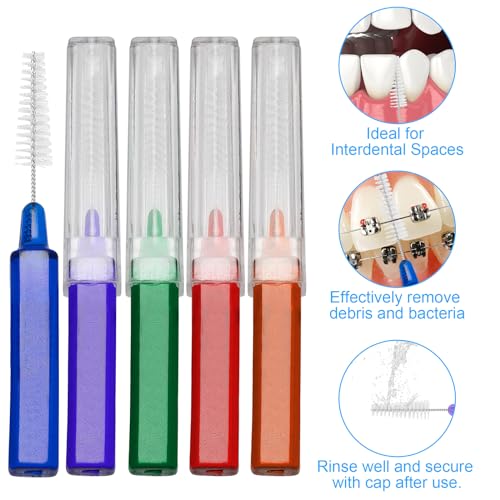 B Rush Interdental Advanced Brush for Braces, Oral Teeth Cleaning, Dental Disposable Soft Flossing Brushpicks Removes Plaque, Tapered Head Reach Both Small Tight Gaps and Wide Spaces (200 Pcs) 200 Pcs
