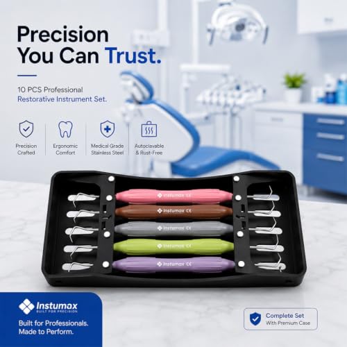 Silicone Handle Dental Composite Filling Instruments Kit 5pcs