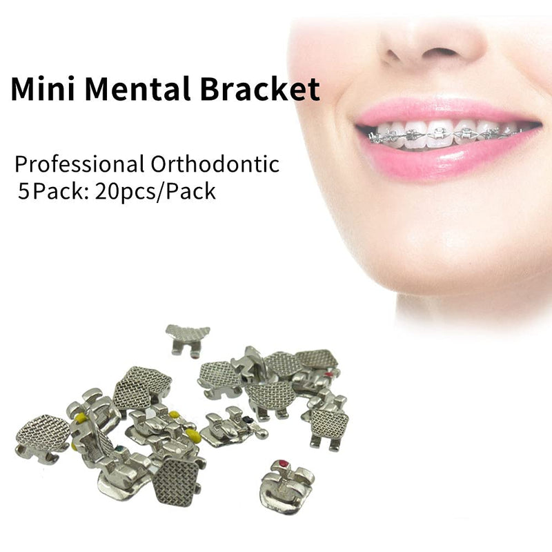 Easyinsmile 20PCS/Pack Dental Orthodontic Metal Mini Brackets (MBT-022.3.4.5) 5Pack MBT-022.3.4.5