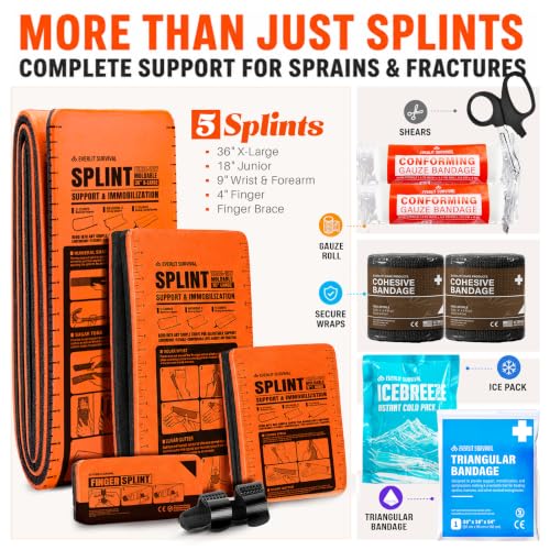 EVERLIT CARE Splint Kit | 4-Size Moldable Splints, Finger Brace & First Aid