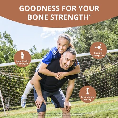 NuBest Bone Xtra - Plant Based Bone Strength, Strontium Boost with Strontium Citrate, Calcium, Magnesium from Marine Algae, Phosphorus, Vitamin C, K2, D3 | Maximum Calcium Absorption | 1 Month Supply 120 Count (Pack of 1)