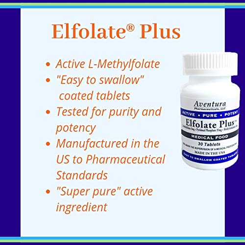 Plus® 3mg L-Methylfolate Methyl Folate Methylfolate Medical Food Supplement Professional Strength Active Pure Potent 30 Tablets