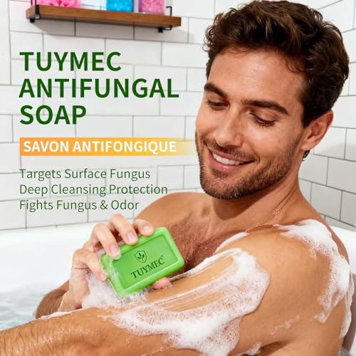 Tuymec Antifungal Bar Soap - Skin Fungus Treatment for Athlete’s Foot, Jock Itch & Ringworm - Medicated Anti Fungal Skin Soap with Clotrimazole 1% (Tea Tree, 2 Bars, 1 Case) Tea Tree