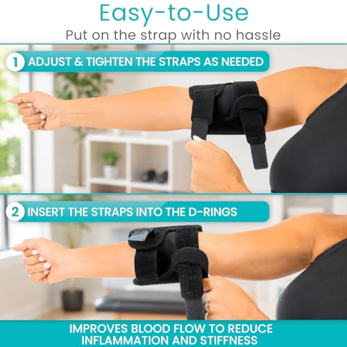 Vive Bicep Brace Compression Sleeve for Tendonitis - Upper Arm Tricep Black Medium
