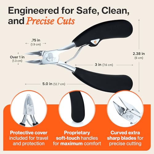 Fox Medical Equipment Toenail Clippers for Seniors & Thick Nails, Soft Grip