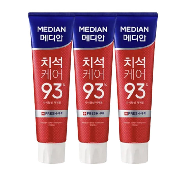Tartar Control Breath-Freshening Toothpaste 120g x 3 Tubes, M.E.D.I.A.N Max Mint Flavor