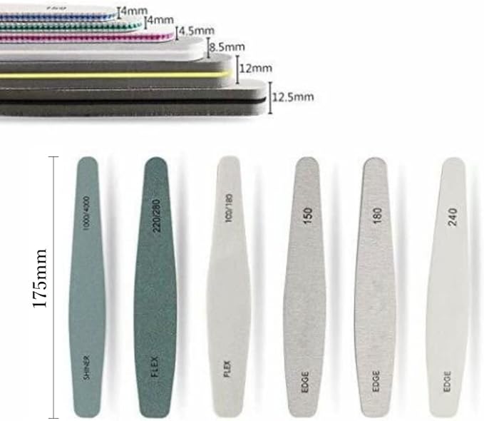 HappyHome Nail File, Nail File, Set of 6, Nail Polish, Double-sided Zebra File, #150#180#240, Sponge Buffer, 100/180, 220/280, Shiner, 1000/4000 -  Australia