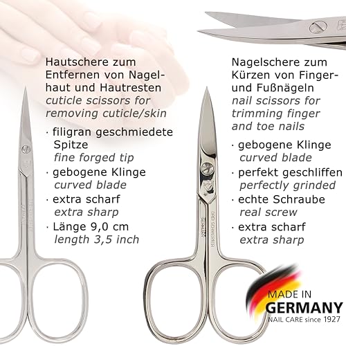 3 Swords Germany – brand quality 12 piece manicure pedicure grooming kit set for professional finger & toe nail care with red synthetic leather case - Made in Germany Red - Synthetic Leather