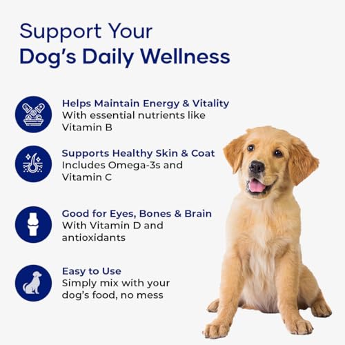 NutriFlo 10-in-1 Dog Multivitamin + Muscle Formula | Glucosamine, Green Lipped Mussel & Shilajit | Hip & Joint, Gut & Muscle Support | for All Dog Breeds