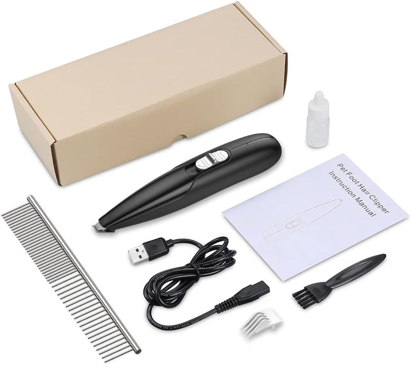 Dog Clippers, Cordless Cat and Small Dogs Clipper, Low Noise Electric Pet Trimmer, Dog Grooming Clippers for Trimming Dog's Hair Around Paws, Eyes, Ears, Face, Rump Black - BeesActive Australia