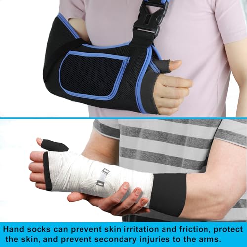 VISKONDA Hand Socks for Splint (Pack of 6) Wrist and Thumb Spica Wrap Liner for Women Men,Arm Cast Cover Stockinette Sleeve for Under Brace Skin friendly protective cover(Black,Small) Small Black