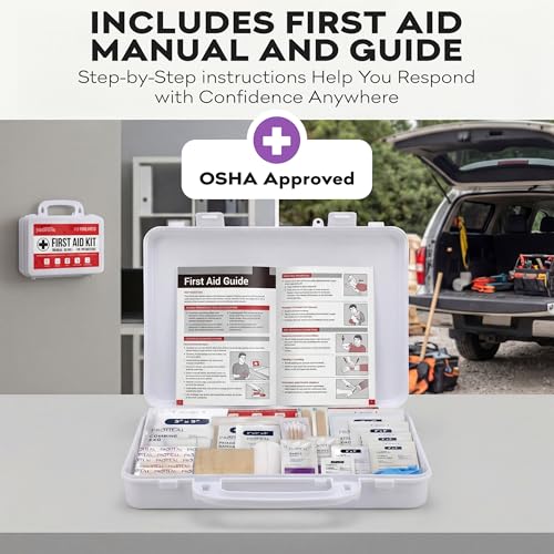 50 Person OSHA Compliant First Aid Kit for Businesses, Vehicles, Trucks, Construction Site - Type III, ANSI Class A Emergency Kit - 197 Piece Essential First Aid Supplies 50 Person Kit