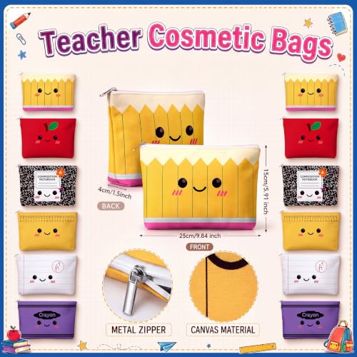 Geelin 12 Sets Teacher Gifts Set Cosmetic Makeup Bags Makeup Mirrors