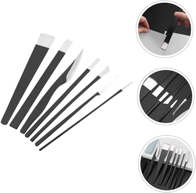 MERRYHAPY 1 Set Tool Nail Consumables Stainless Steel Foot Scraper Foot Scraper for Carcasses Skin Nail Polishing Cutter Pedicure Knife Skewer Knife Accessories Exfoliating Whetstone - BeesActive Australia