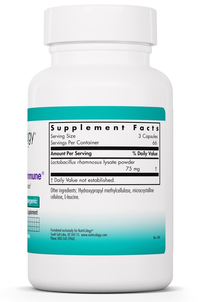 NutriCology ImmunoBiotic Pro Postbiotic Supplement, 200 Capsules | Daily Postbiotic With Lactobacillus rhamnosus for Immune and Microbiome Support, Non-GMO, 66 Servings