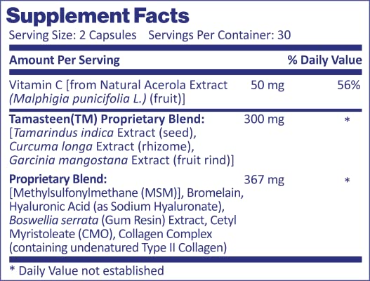 Joint Food with Tamasteen™ | Clinical Joint Supplement for Men & Women | Patented 3-Plant Complex | Orthopedic Surgeon Dr. Diana | Reduces Pain, Stiffness & Improves Flexibility 60 Count (Pack of 1)