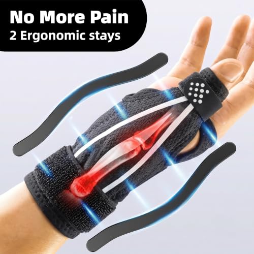 bluetears Thumb Brace Support, Breathable Thumb Spica Splint Stabilizer L/XL（Fit both Hand)