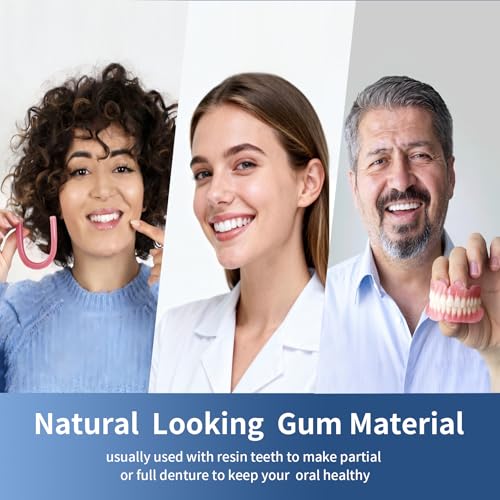 Kaimloyou Gum Material for DIY Denture-Advanced Formula for Making Partial of Full Top & Bottom Denture,Reusable,Reheated and Sufficient Material, Looks Natural,Good for Improving Confident Smile