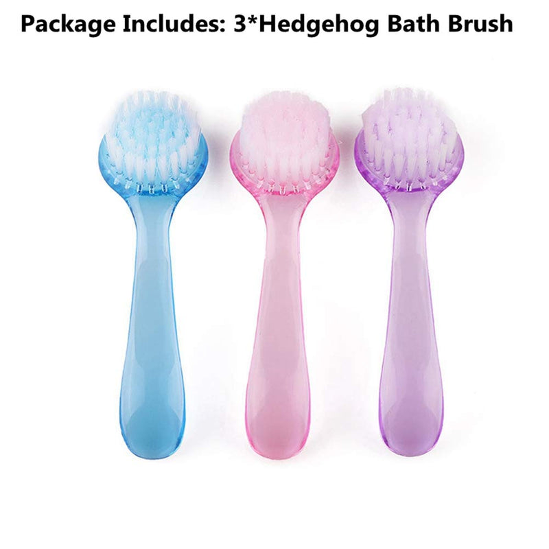 Hedgehog Bathing Brush, 3 Pack Small Pets Round Head Cleaning Bath Brush with Lid Super Soft Cleansing Brush Massage Comb for Hedgehog Small Animal Grooming Tool (3 Pack(Blue+Pink+Purple)) 3 Pack(Blue+Pink+Purple) - BeesActive Australia