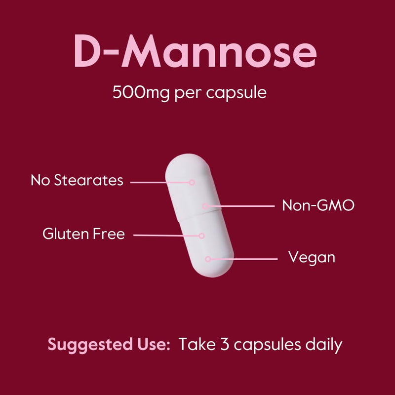 BESTVITE D-Mannose 500mg (240 Veg Caps) - Corn Free - No Fillers - Vegan | No Stearates - Non GMO - Gluten Free - Urinary Tract Health* - From Birch Bark