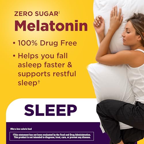Nature Made Zero Sugar Melatonin 5mg, 70 Sugar Free Melatonin Gummies 70 Count (Pack of 1)