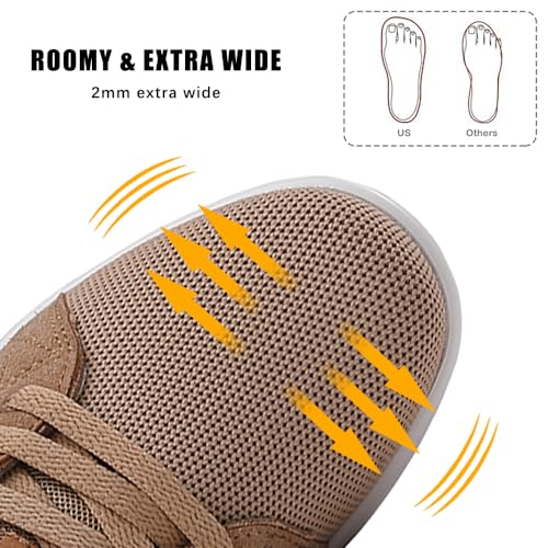 Oude Womens Walking Sneakers Comfy | Platform Shoes for Women Fashion | Stylish Standing All Day Rocker Bottom 6 Khaki