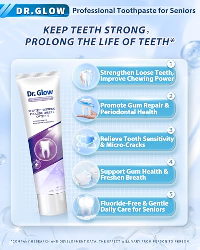 Dr. Glow Gum Disease Toothpaste 3.52oz + Adult Cavity Repair Toothpaste 3.52oz + Toothpaste for Seniors 3.52oz
