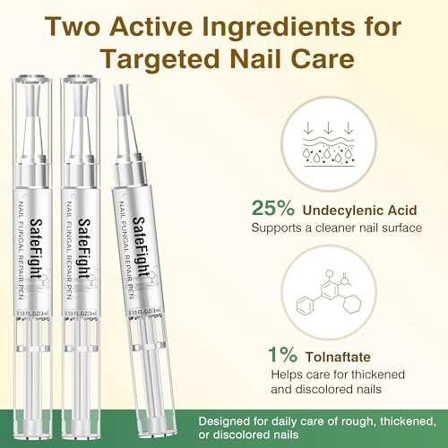 Toenail Fungus Treatment Extra Strength with 25% Undecylenic Acid for Damaged Nails, Nail Repair, 3PCS