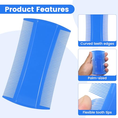 6 Pcs Lice Comb, 6 Color Detangling Fine Hair Combs for Lice Removal, Gentle Nit Fine Tooth Comb for Wet and Dry Hair, Safe for Pets and Human Use