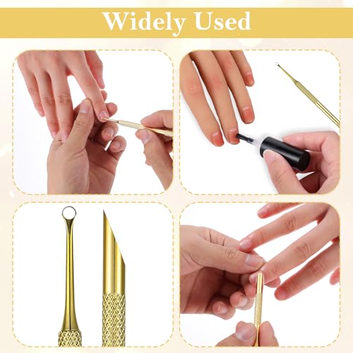 Pre-treatment Cuticle Pusher with 2 Ends, Russian Prep Nail Pushers Gold