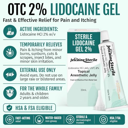 Lidocaine Gel 2% Numbing Gel 30ml for Pain, Burn Relief