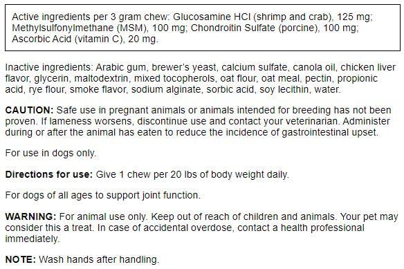Swanson Glucosamine & Chondroitin for Dogs Hip & Joint with Msm 6.35 Ounce (180 g) Pkg 1 - PawsPlanet Australia