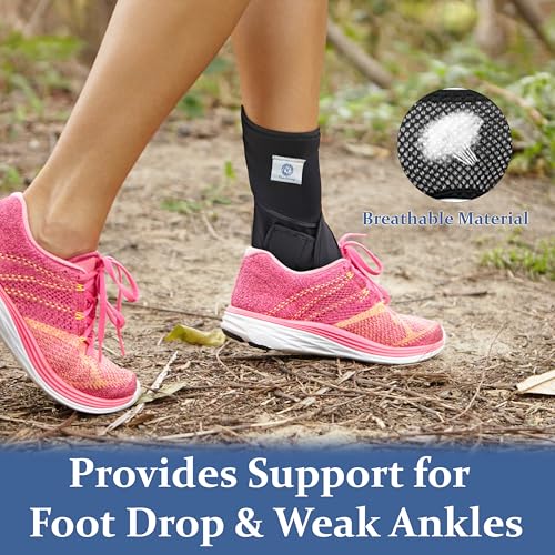 Foot Drop Brace - AFO Ankle Brace - Support for Walking and Sleeping, Soft Night Splint, Ankle Stabilizer for Foot and Ankle Support - Joint Pain Relief (LEFT FOOT) LEFT FOOT
