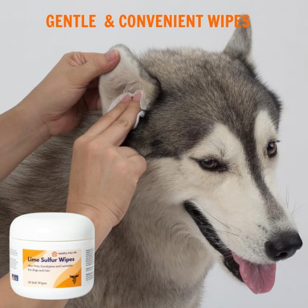 Healthy Paw Life Lime Sulfur Cream (2 oz) and Lime Sulfur Wipes (50 ct) Bundle for Pet Skin Care - for Dogs and Cats