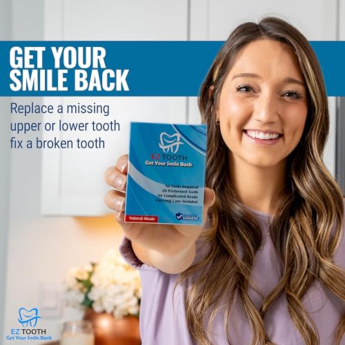 EZ Tooth - Amazing Temporary Tooth - Preformed Tooth - Replacement Kit for Missing Tooth - Instant Repair Temp Teeth - Natural and Bright Shade - Patent Pending (Bright Shade) Ez Tooth Bright Shade